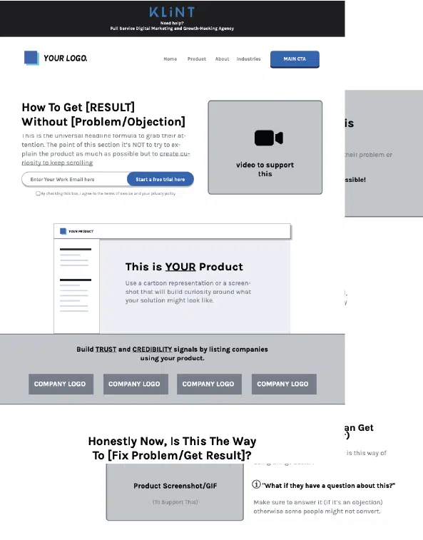 SaaS Landing Page Cheat Sheet Free Resource